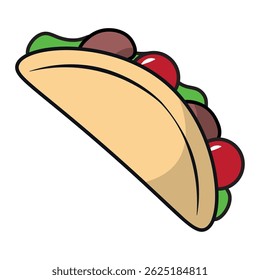 Taco filled pop style. Vector illustration