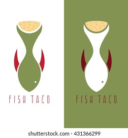 Taco Fish Mexican Food Vector Design Template