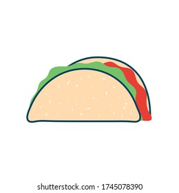 taco flat style icon design, food eat restaurant and menu theme Vector illustration