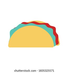taco flat style icon design, food eat restaurant and menu theme Vector illustration
