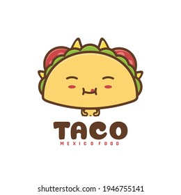 taco food character mascot template with eating expression