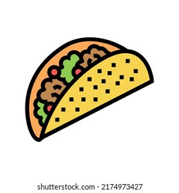 taco food color icon vector. taco food sign. isolated symbol illustration