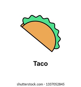 Taco, food icon. Element of Cinco de Mayo color icon. Premium quality graphic design icon. Signs and symbols collection icon for websites, web design, mobile app