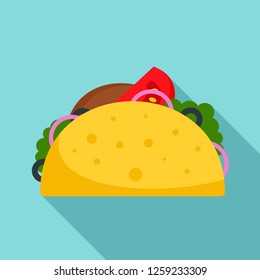 Taco food icon. Flat illustration of taco food vector icon for web design