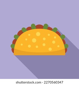 Taco food icon flat vector. Mexican food. Tacos menu
