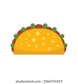 Taco food icon flat vector. Mexican food. Tacos menu isolated