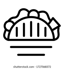 Taco food icon. Outline taco food vector icon for web design isolated on white background