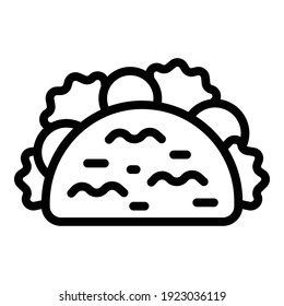 Taco food icon. Outline taco food vector icon for web design isolated on white background