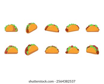 Taco Food Illustration Element Set