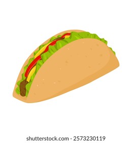 taco food illustration flat design