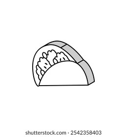 taco food isometric icon vetor. taco food sign. símbolo isolado ilustração