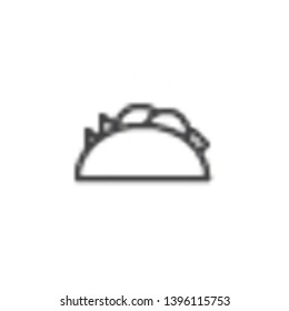 Taco food line icon. linear style sign for mobile concept and web design. tortilla, mexican food outline vector icon. Symbol, logo illustration. Pixel perfect vector graphics