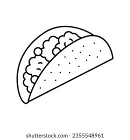 taco food line icon vector. taco food sign. isolated contour symbol black illustration