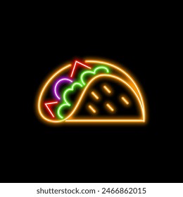 Taco Food Line Neon Style