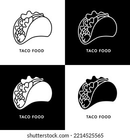 Taco food Logo. Food and Drink Illustration. Mexican food Icon Symbol