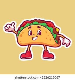 Taco Food Mascot Logo Cartoon