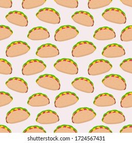 taco food seamless pattern vector illustration 