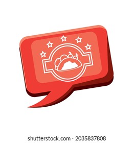 taco food in speech bubble icon isolated