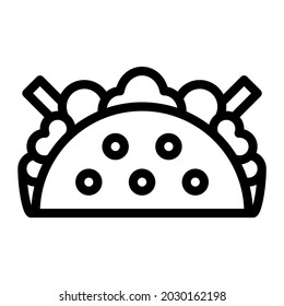 Icono De La Calle De Comida Taco, Icono Del Vector De Comida Rápida De Taco Para Diseño De Web O Aplicación Aislado En Fondo Blanco.
