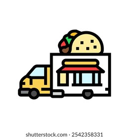 taco food truck color icon vetor. taco food truck sign. símbolo isolado ilustração