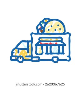 taco food truck doodle icon sketch vector. taco food truck sign. isolated symbol illustration