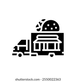 taco food truck glyph icon vetor. sinal taco food truck. símbolo isolado ilustração