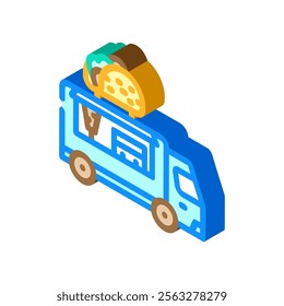 taco food truck isometric icon vector. taco food truck sign. isolated symbol illustration