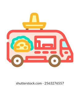 taco fusion food truck color icon vector. taco fusion food truck sign. isolated symbol illustration