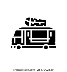 taco fusion food truck glyph icon vetor. símbolo isolado símbolo ilustração