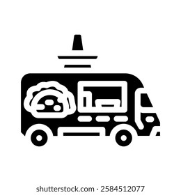 taco fusion food truck glyph icon vector. taco fusion food truck sign. isolated symbol illustration