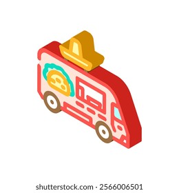 taco fusion food truck isometric icon vector. taco fusion food truck sign. isolated symbol illustration