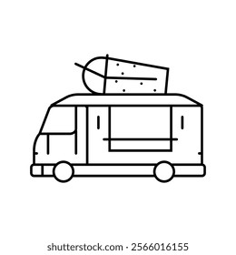 taco fusion food truck line icon vector. taco fusion food truck sign. isolated contour symbol black illustration