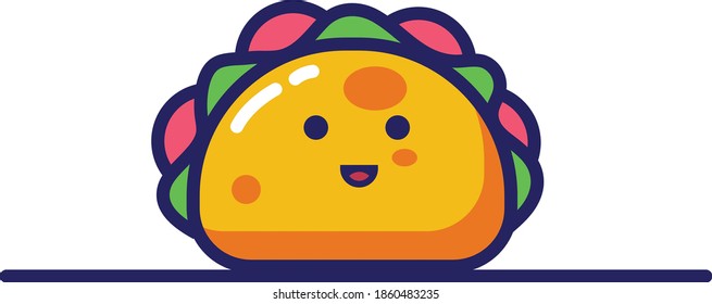 Taco with green salad and red tomatto