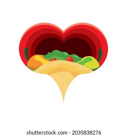 taco in heart icon isolated