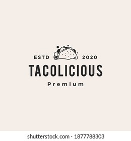 taco hipster vintage logo vector icon illustration