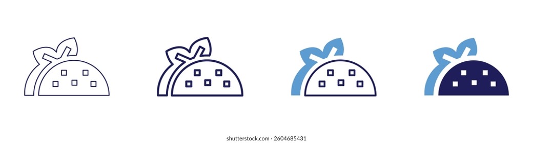 Taco icon in 4 different styles. Thin Line, Line, Bold Line, Duotone. Duotone style. Editable stroke.