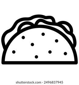 taco icon with black outline style