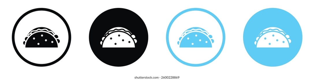 Taco icon collection. vector illustration set