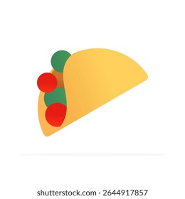 Ícone Taco, vetor plano colorido. Design moderno e minimalista.