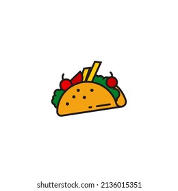 Taco icon design template vector isolated illustration