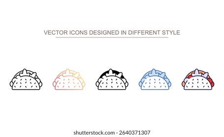 Taco icon design with white background stock illustration