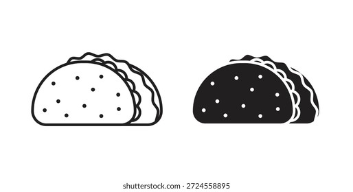 Icono de tacos en estilo doodle y stroke.