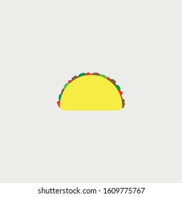 Taco icon, Fast Food Concept, Flat Style. - Vector