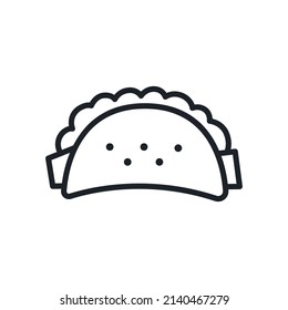 Taco icon. Fast food isolated line icons