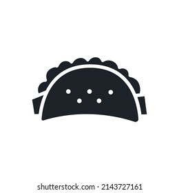 Taco icon. Fast food isolated vector silhouettes