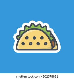 Taco Icon Fast Food Stickers