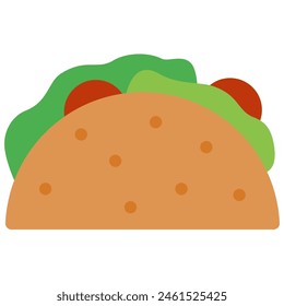 Taco-Ikone mit flachem Stil