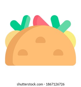 taco icon with flat style. Suitable for website design, logo, app and ui.