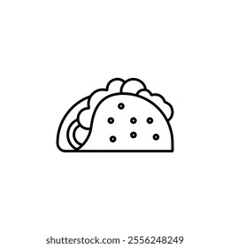 taco icon Flat symbol set outline