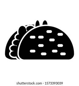 taco icon glyph vector design